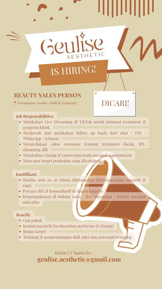 Lowongan Kerja BEAUTY SALES PERSON