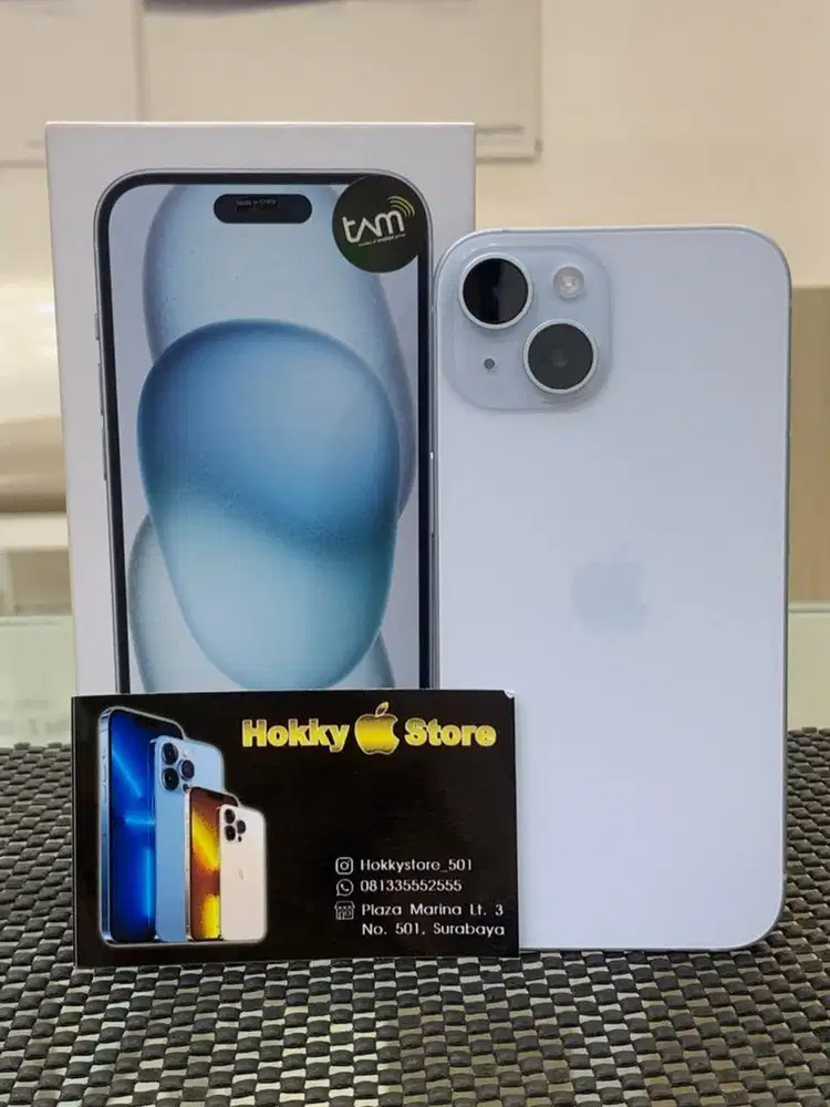 Iphone 15/128gb Blue garansi ibox April 2026 bh 90%