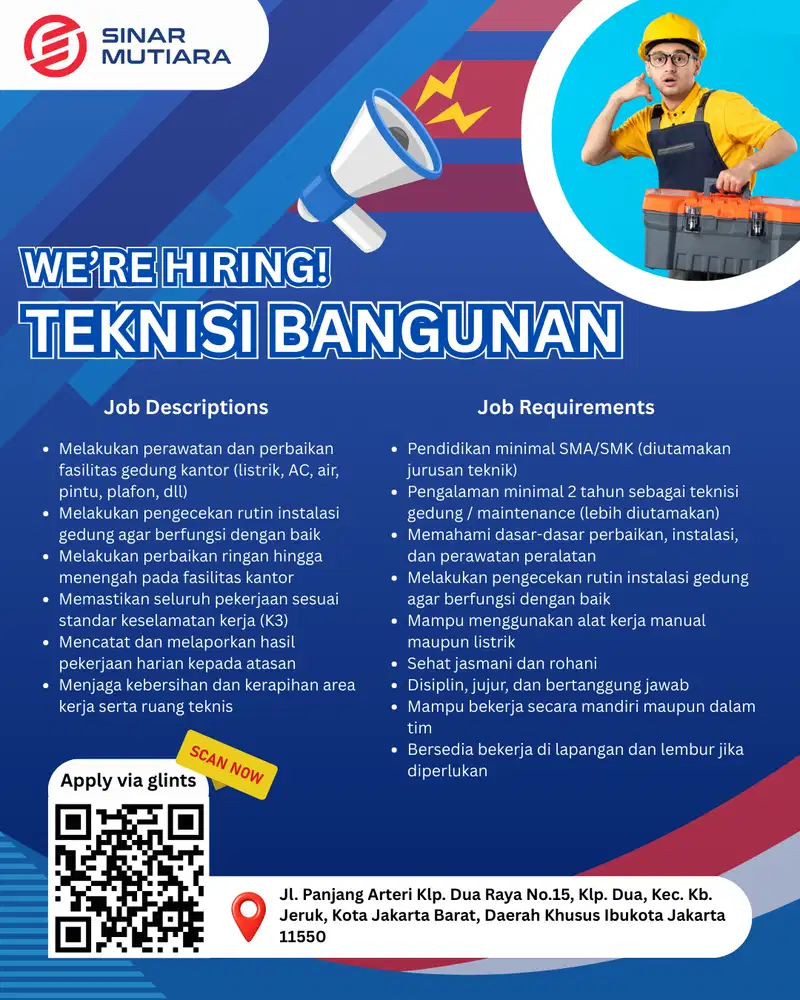 Lowongan Teknisi Bangunan