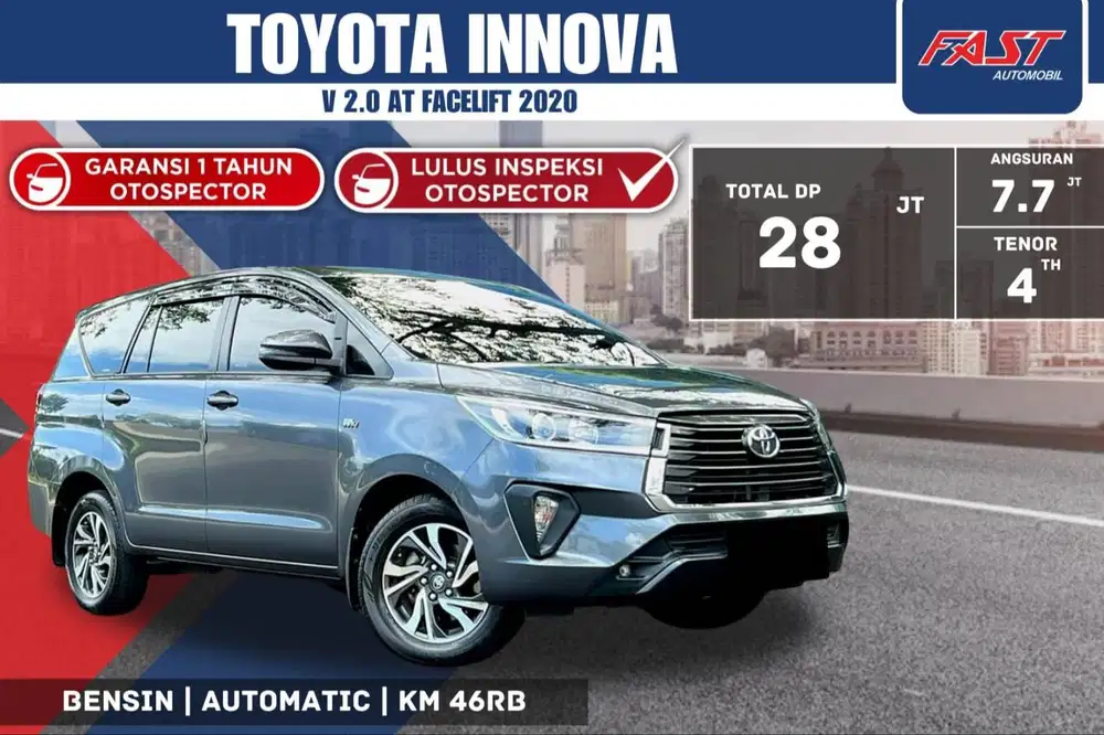 TOYOTA INNOVA V 2020 FACELIFT BENSIN 2.0 AT LOW KM.46RB & PAJAK PJG