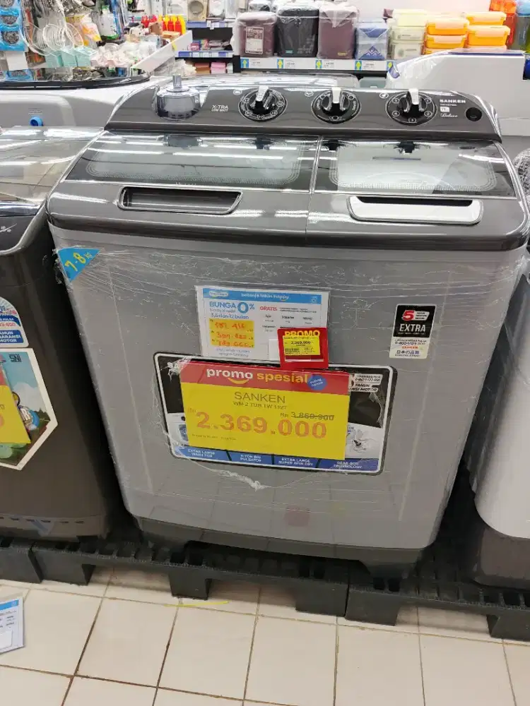 CICILAN MURAH MESIN CUCI 2 TABUNG ANGSURAN MULAI DARI 14 RIBUAN/HARI