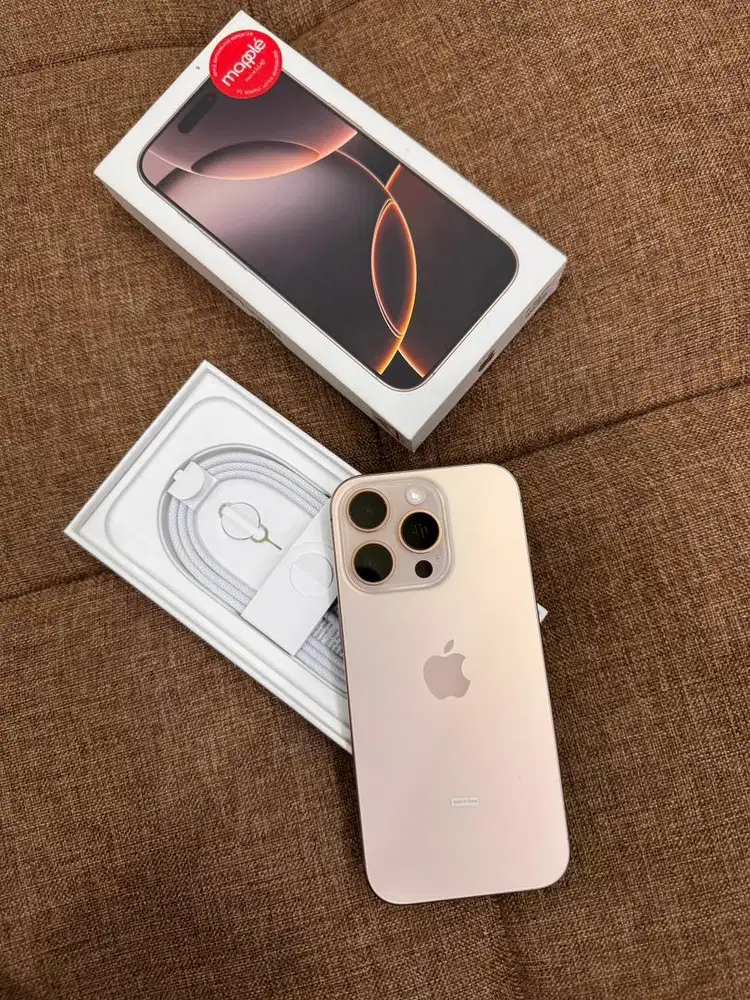 iPhone 16 Pro 128 GB dessert titanium BH 100% Garansi oktober like new