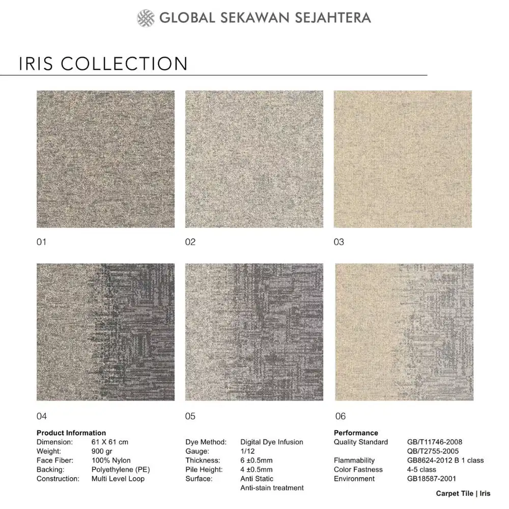 Karpet Tile Iris - Karpet GSS | Karpet Kantor 61 x 61cm