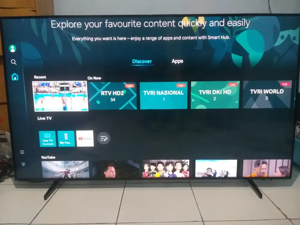 Samsung cristal 4k UHD 50 inch 50au7002 bezelles android digital