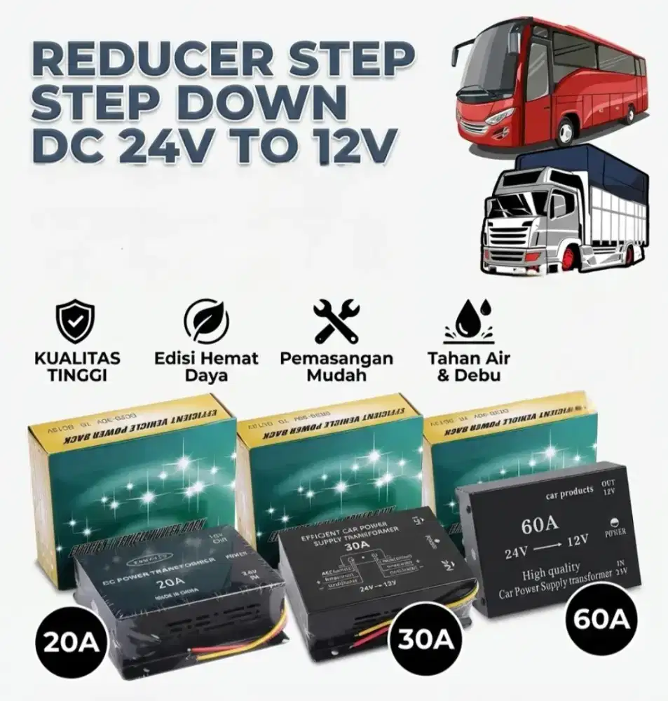 Reducer Step down converter Voltage DC 24V to 12V