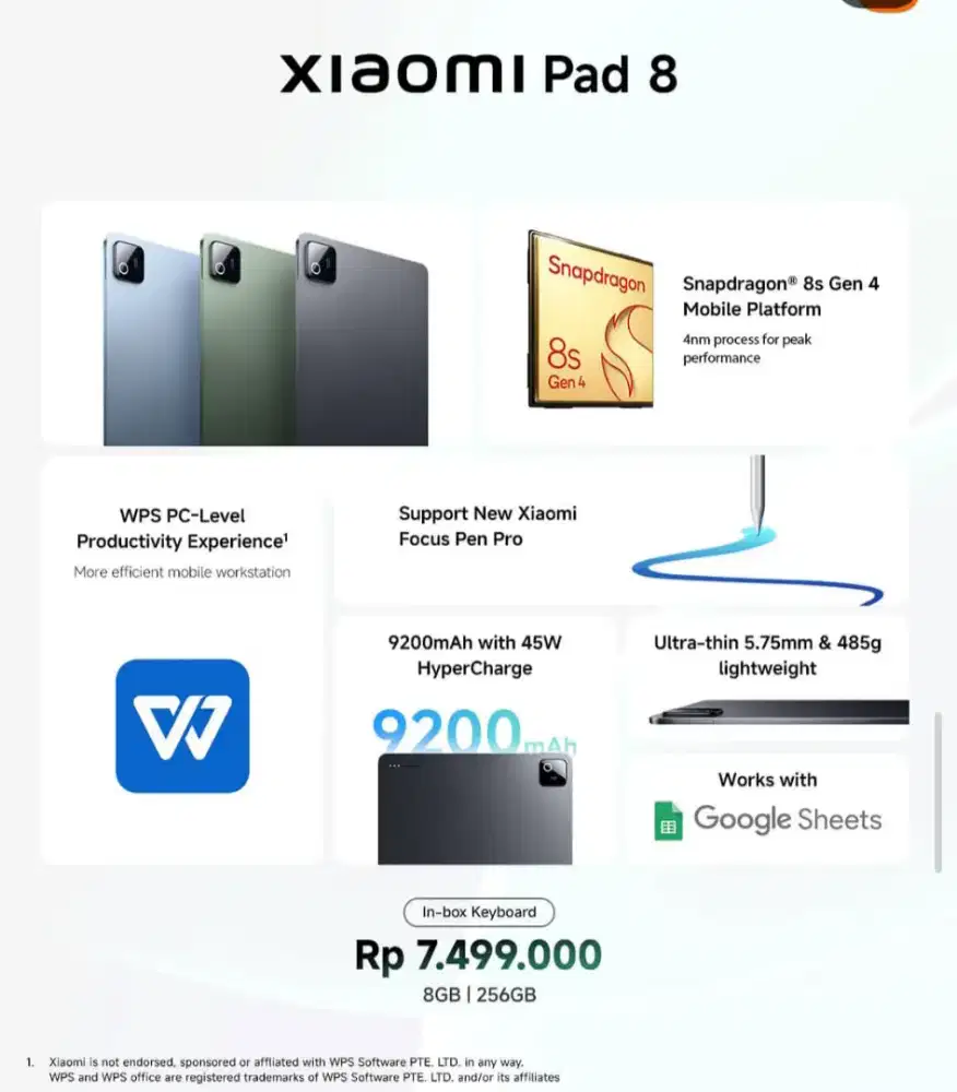 Xiaomi Pad 8 | Pree Order