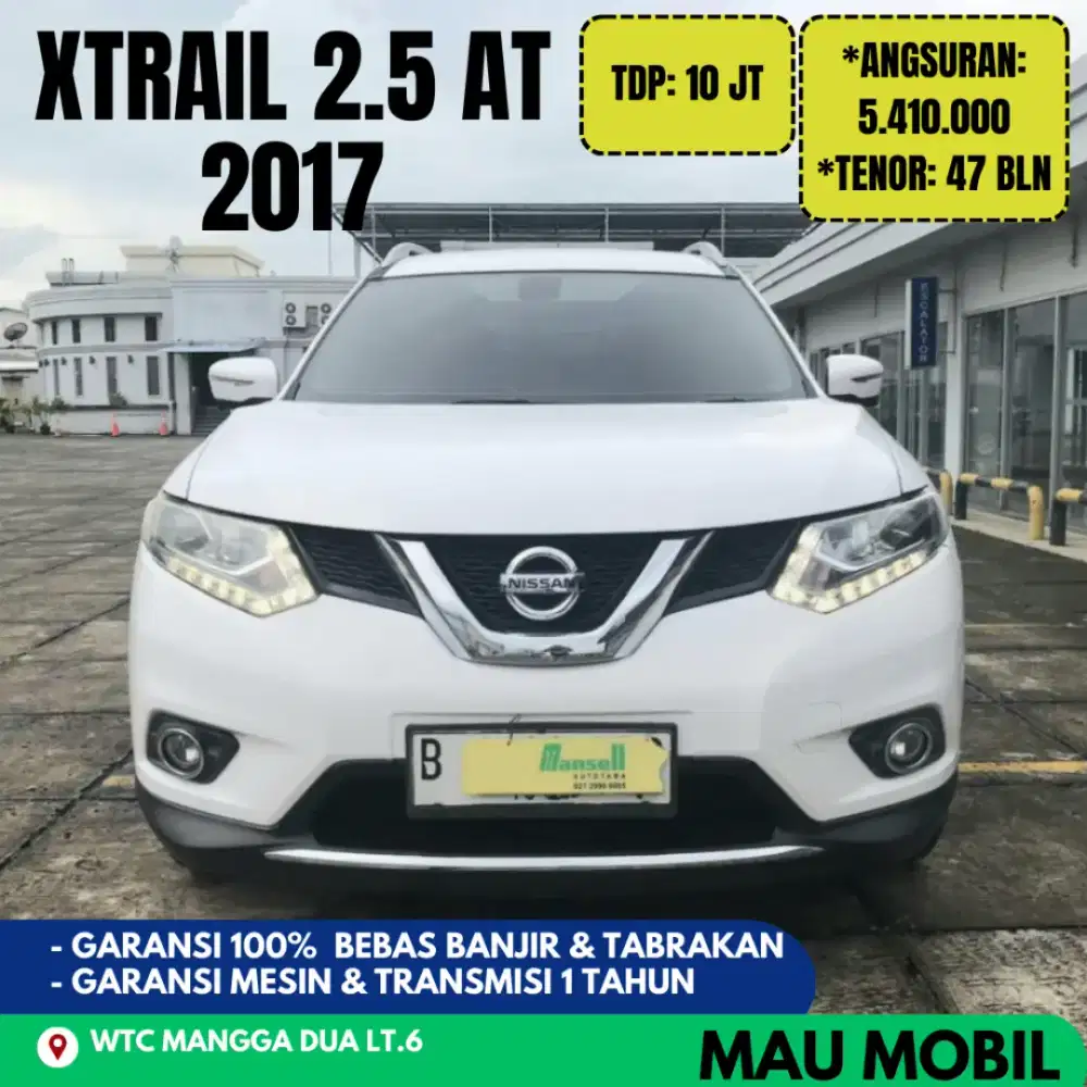 TDP 10JT, Xtrail 2.5 At 2016/2017/2018 Putih, KM 85rb