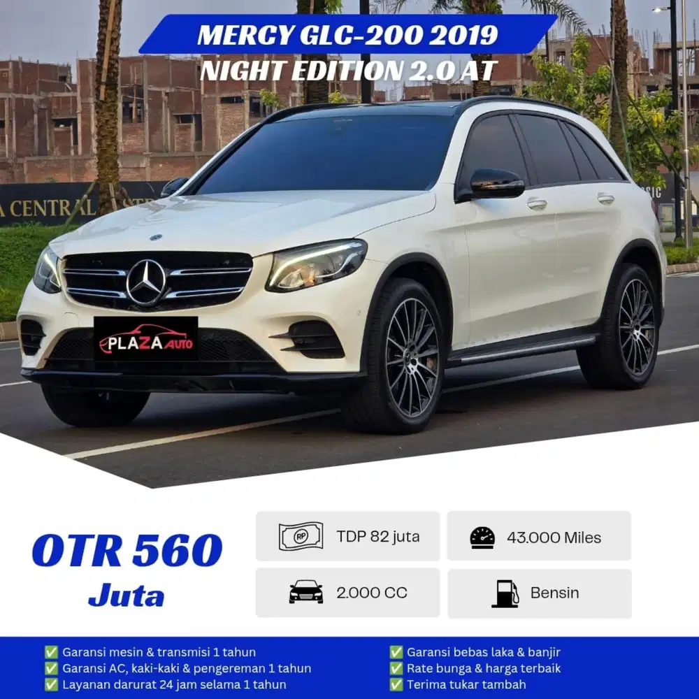 Mercedas Benz GLC-200 2019
Night Edition 2.0 AT Bergaransi 1 tahun