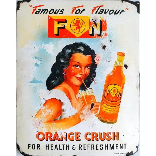 Vintage Iklan Enamel F & N ESTD 1883 asli produk Singapore era 1930