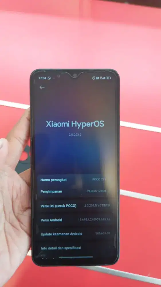 Poco c75 6/128 hpcas