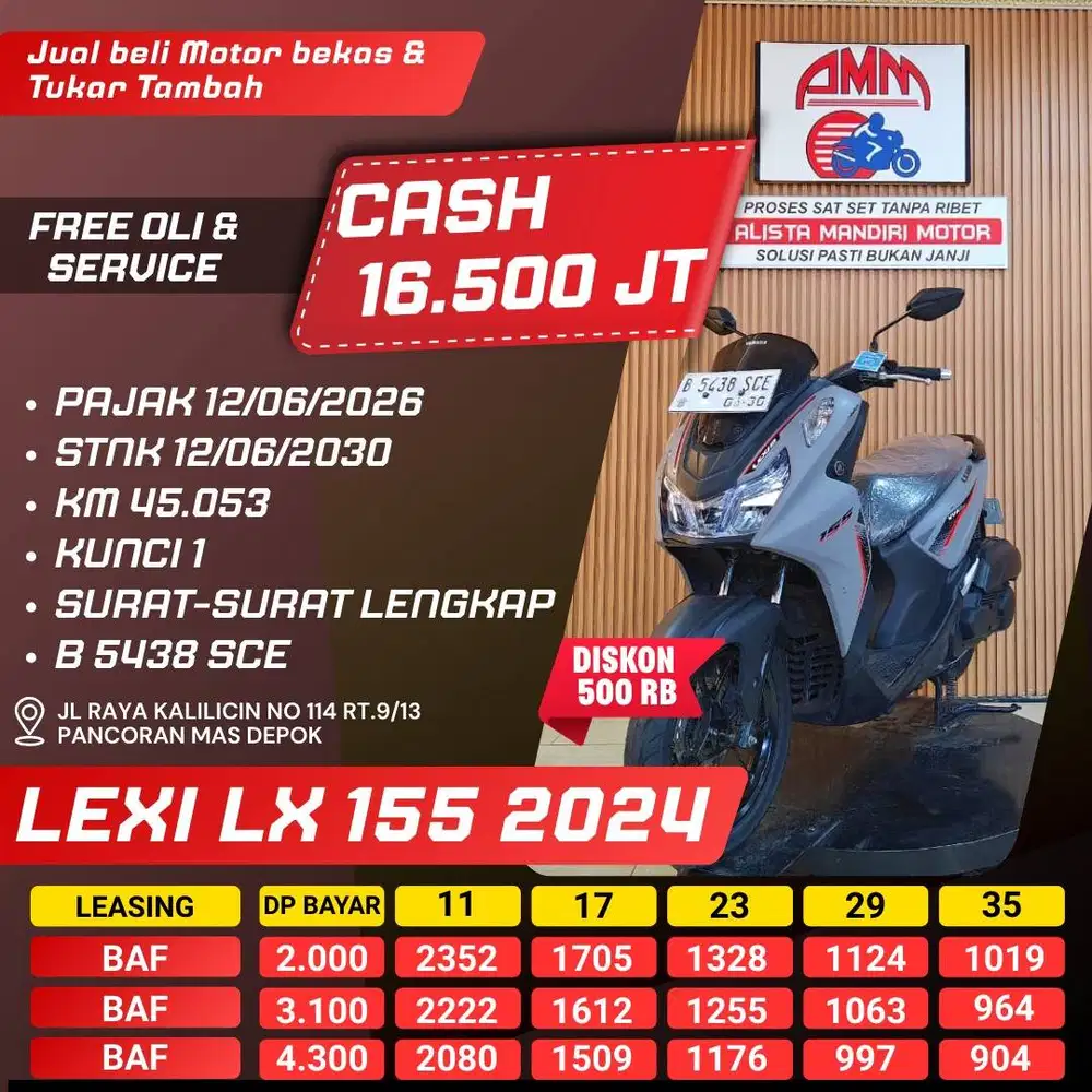 LEXI LX 155 2024 PAJAK HIDUP CASH / KREDIT KREDIVO INDODANA ALISTA