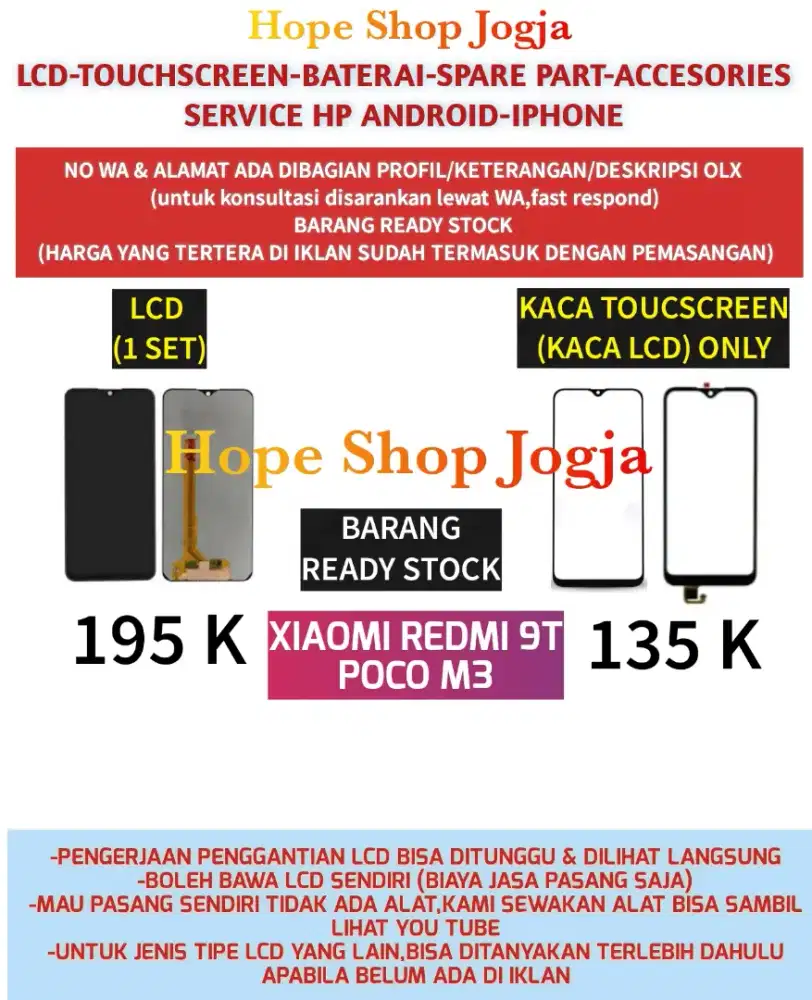 Touchscreen-Baterai-Lcd Poco M3-Xiaomi Redmi 9T