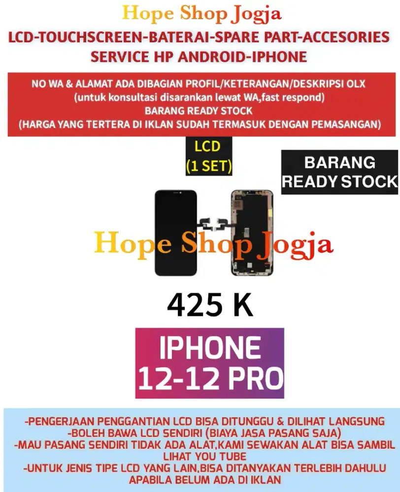 Service Iphone-Ganti Touchscreen-Baterai-LCD Iphone 12-12 Pro