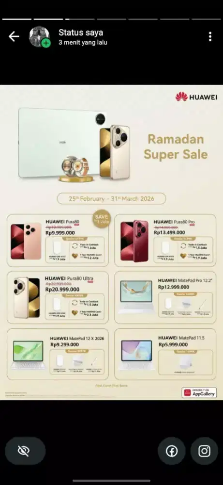 Huawei mate x7 bisa di cicil