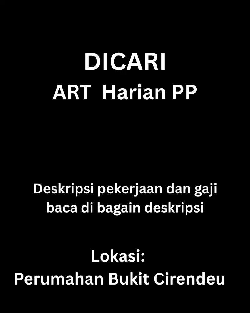 ART Harian PP Lokasi Bukit Cirendeu