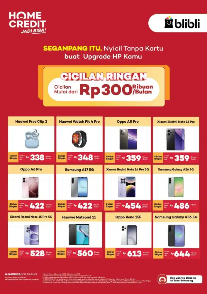 CICILAN RINGAN 15 ribu per Hari cukup KTP saja