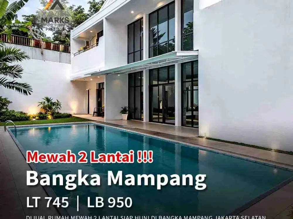 DIJUAL – RUMAH MEWAH BANGKA MAMPANG JAKARTA SELATAN

 Detail Properti:
• SHM
• Luas Tanah 745 m²
(ukur ulang BPN 2025: 704 m², fisik sama — sertifikat belum diganti)
• Luas Bangunan 950 m²
• 2 Lantai
• 4 Kamar Tidur
• 4 Kamar Mandi
• Listrik 7.700 Watt
•