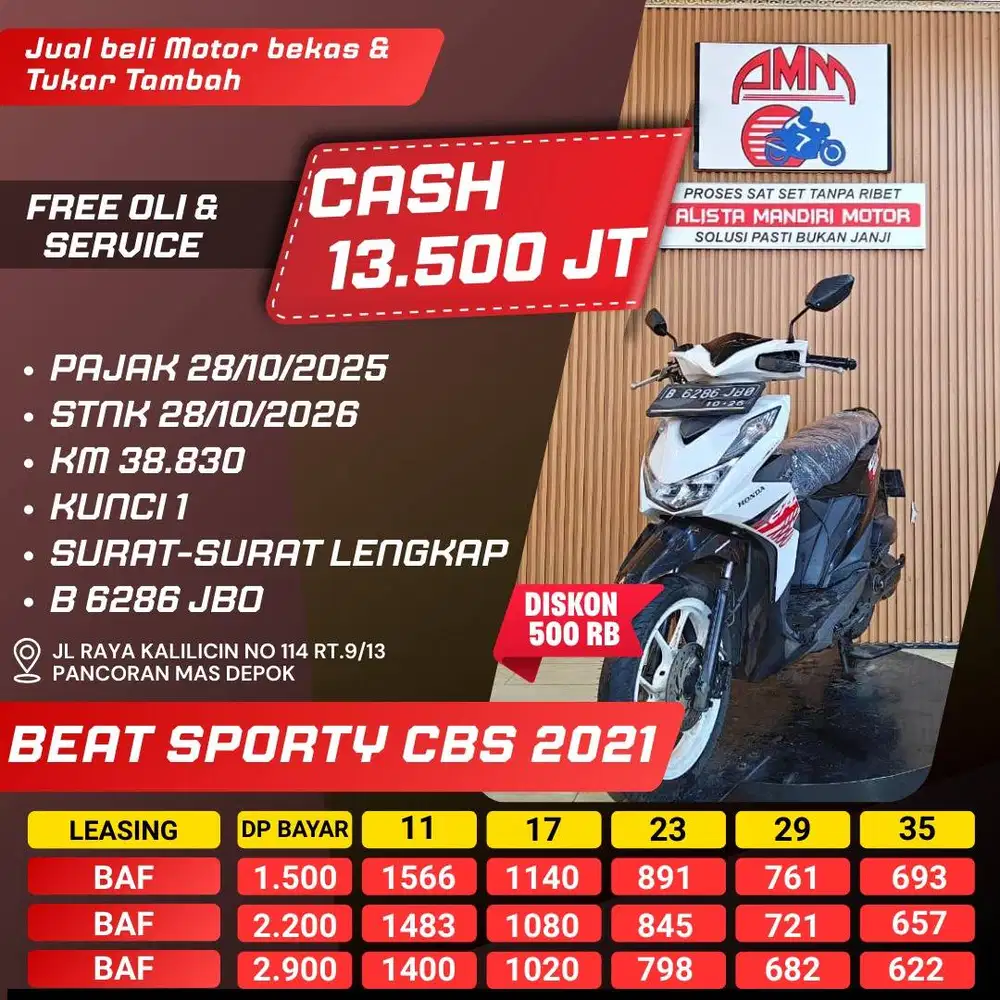 BEAT SPORTY CBS 2021 CASH / KREDIT INDODANA SHOPEELATER GOPAY ALISTA