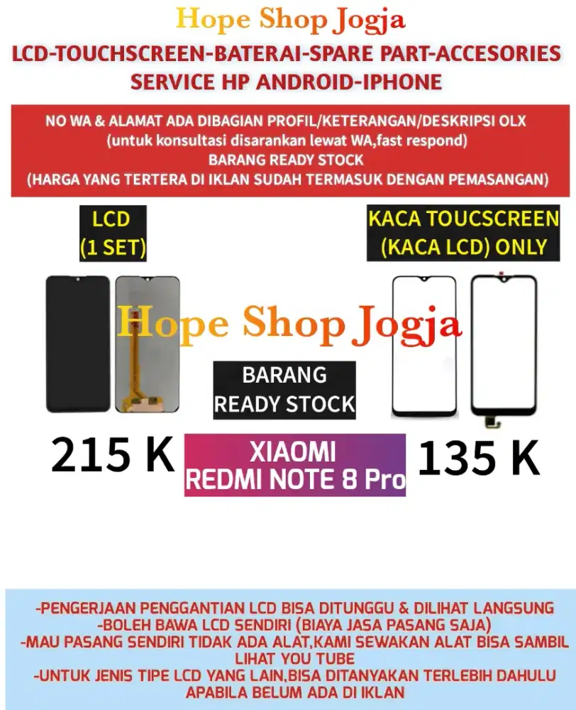 Touchscreen/Baterai-Lcd Xiaomi Redmi Note 8 pro