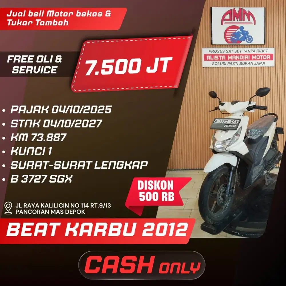 BEAT KARBU 2012 CASH ONLY KREDIVO INDODANA GOPAYLATER SHOPEE ALISTA