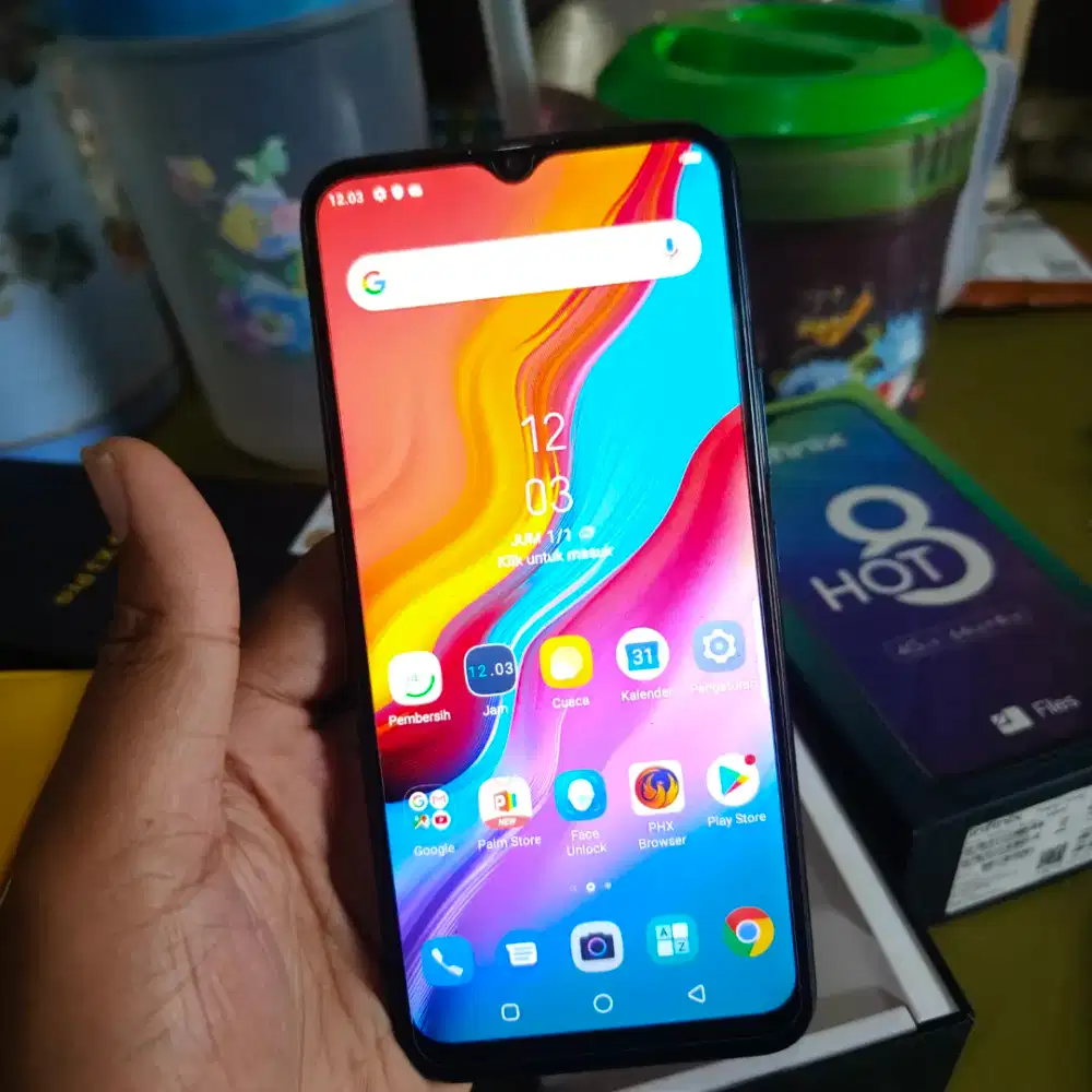 infinix hot 8 64gb black fulset