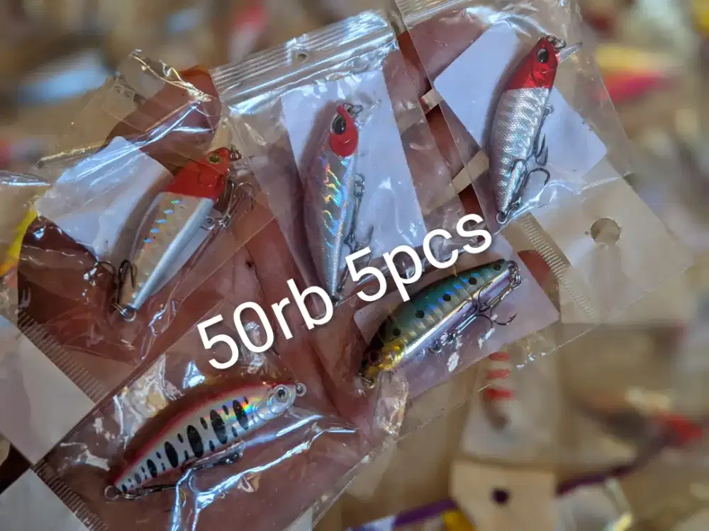 Minnow 50rb dapat 5pcs umpan lure casting mancing