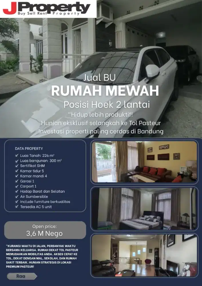 DIJUAL CEPAT! INGIN SEGERA PINDAH RUMAH MEWAH PASTEUR DEKAT TOL MURAH!
