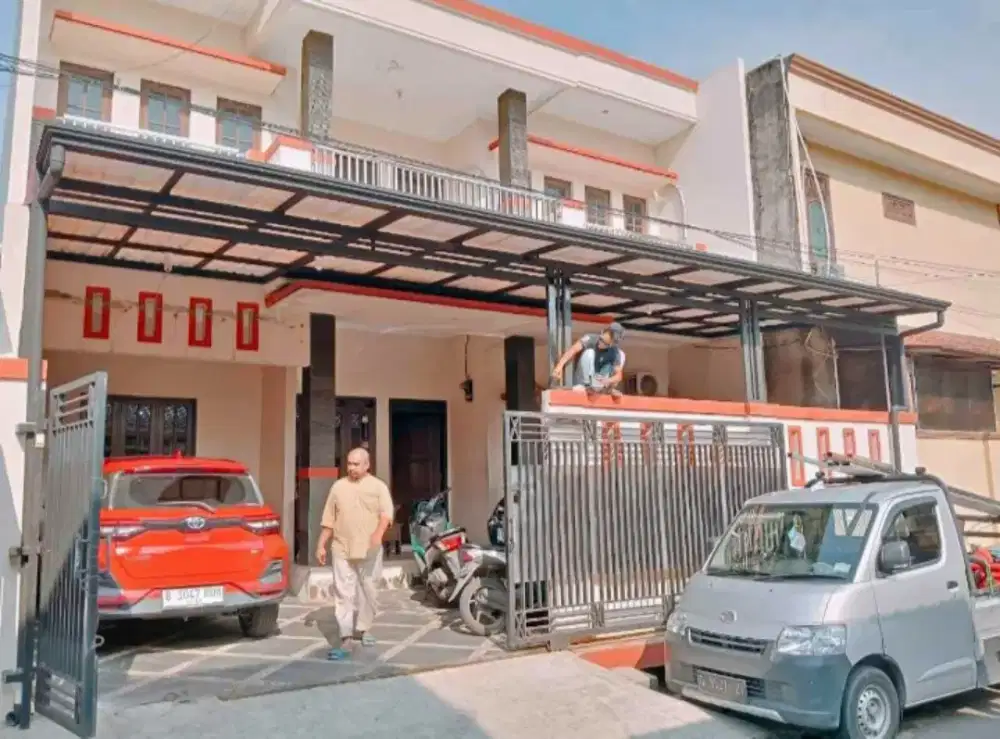 Pasang canopy alderon single dan atap bocor