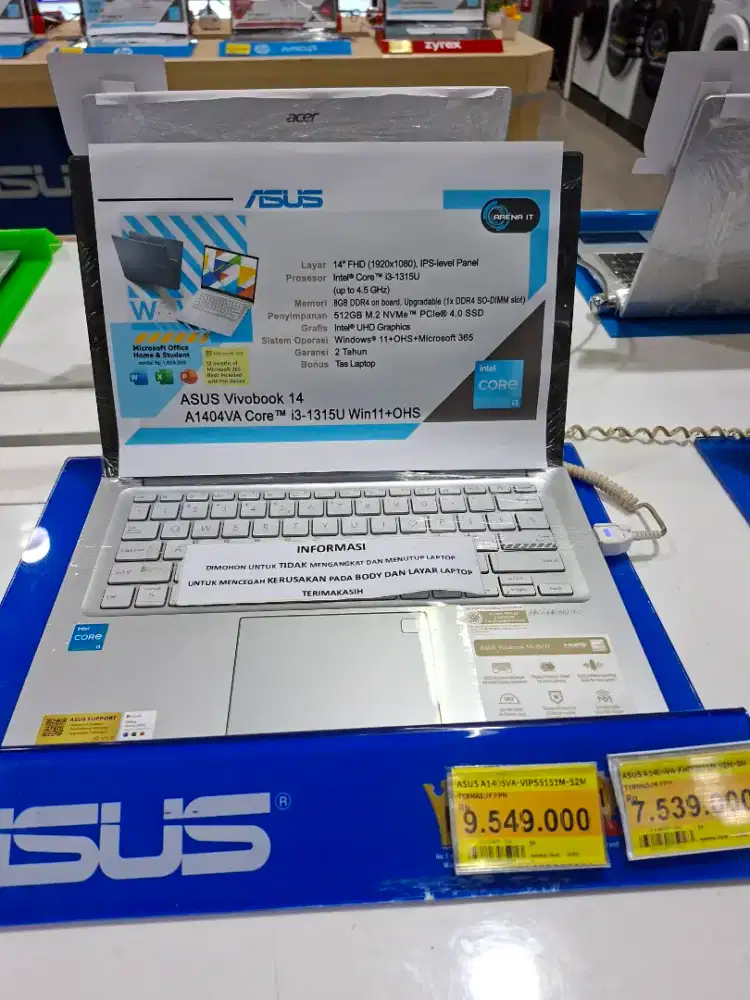 Asus core i3 1315U A1404VA-FHD3853M bisa cicilan