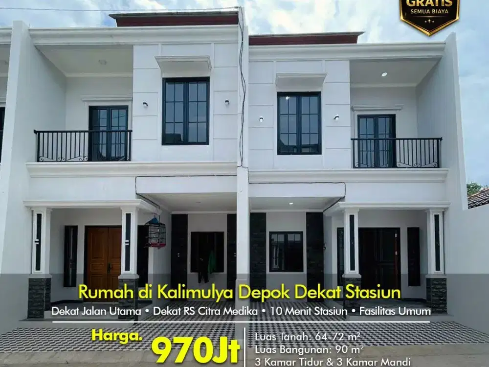 Rumah Modern Strategis Dekat Pusat Kota Depok Cuma 970Jt