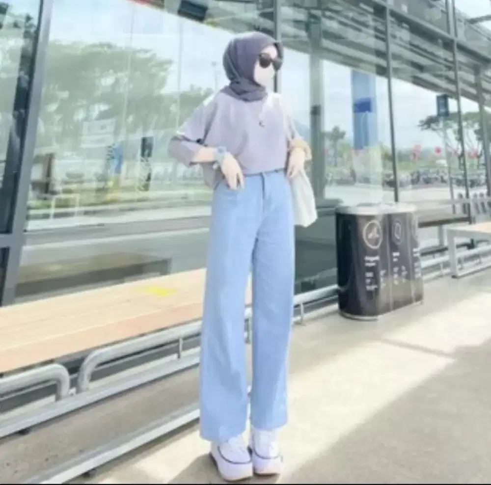 Celana kulot jeans wanita