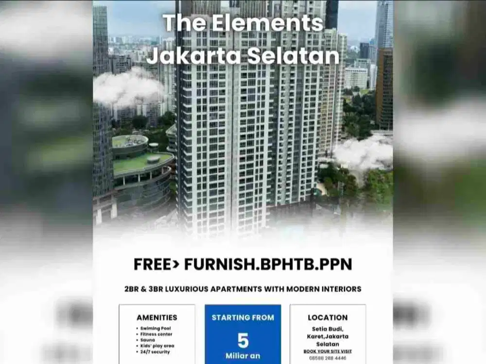 The Elements Apartemen Premium Di Jakarta Selatan Unit Baru Bisa Kpr Furnish