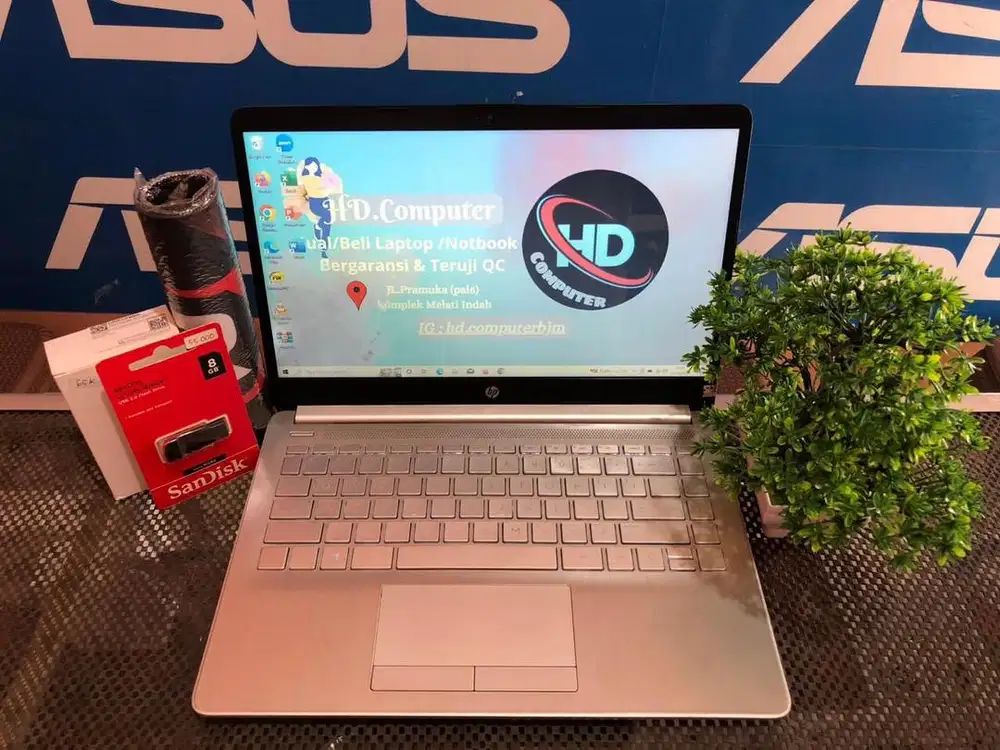 Laptop HP 14s keyboard nyala fisik mulus sempurna