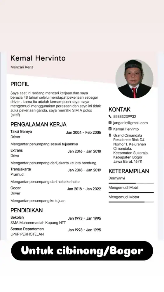 Siap kerja. Harian atau bulanan