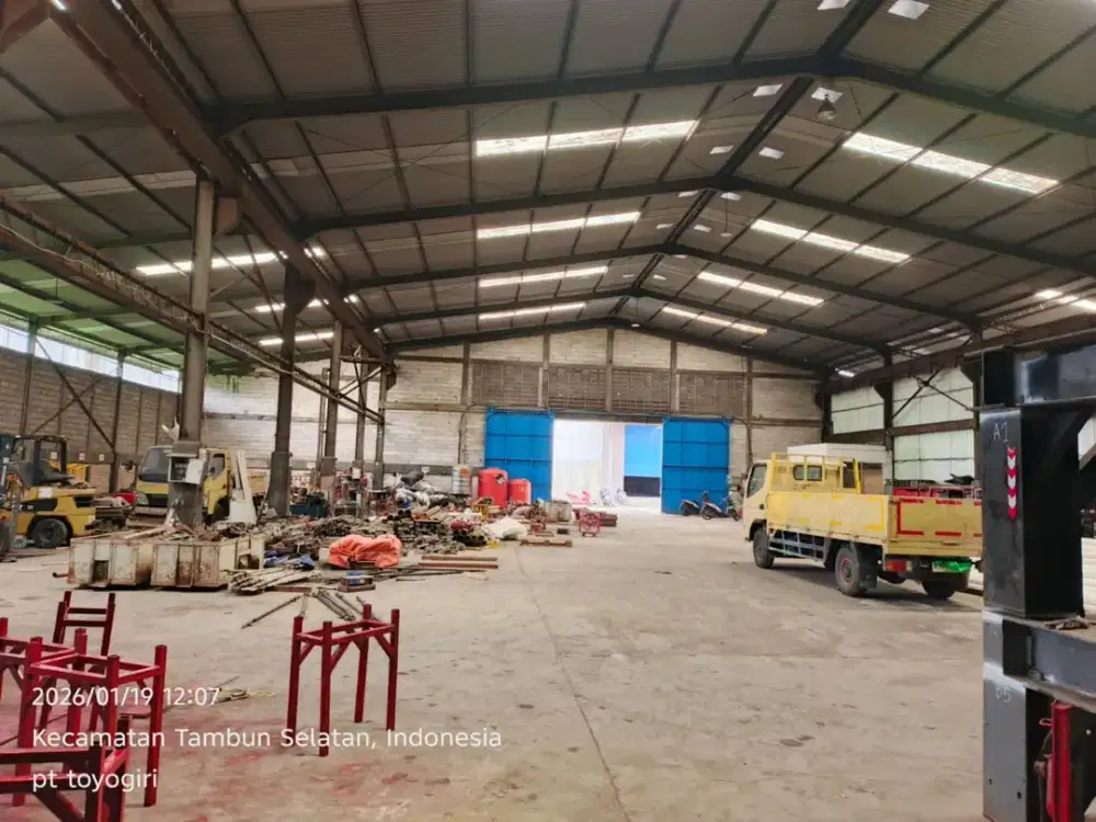 Gudang Luas Beabs Banjir Hanya 12 Menit ke Tol Tambun selatan Bekasi