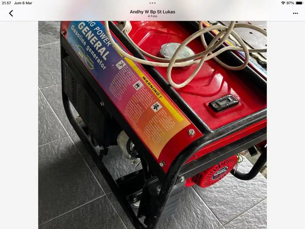 Genset merk general 2.500 w siap pakai