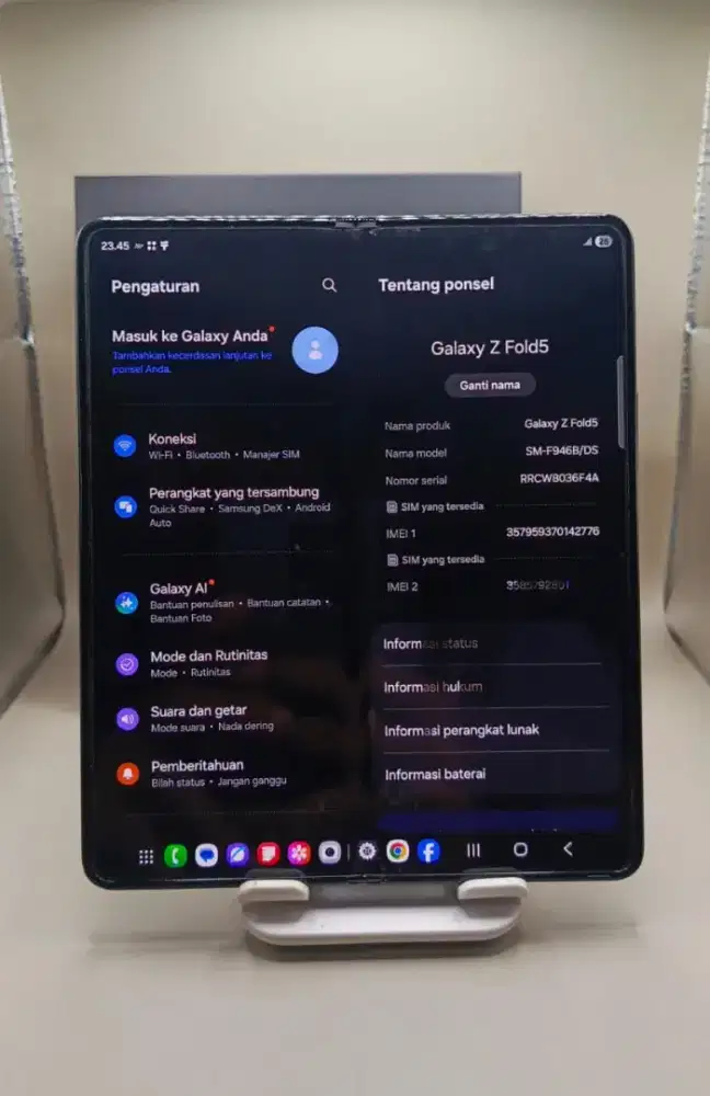 SAMSUNG Z FOLD 5 5G RAM 12/256 GB ORIGINAL SEIN NORMAL FULLSHET