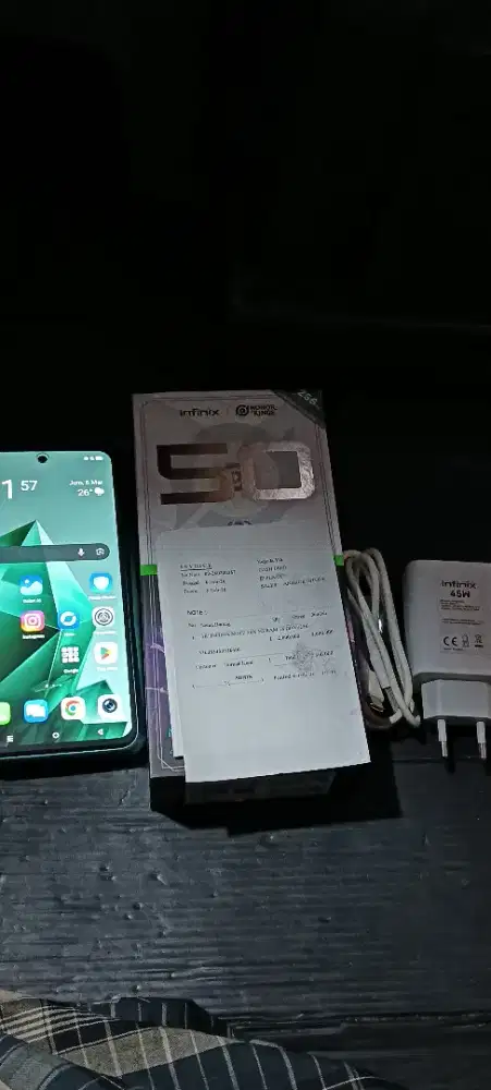 Jual hp Infinix note 50x 5g fulset kecuali hendset nominus Ram 8/256