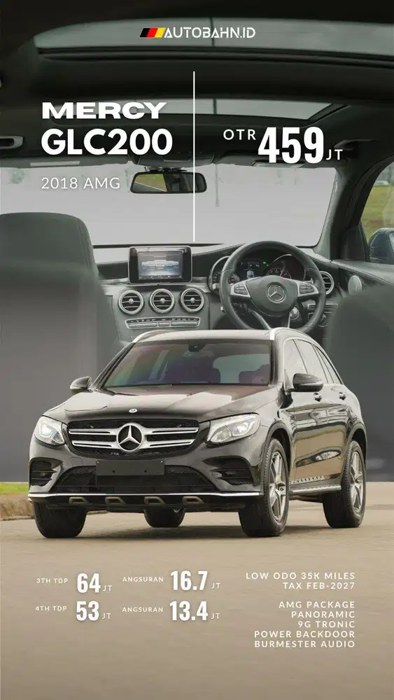 Silent Wealth! Mercedes Benz GLC200 AMG 2018 Black Panoramic