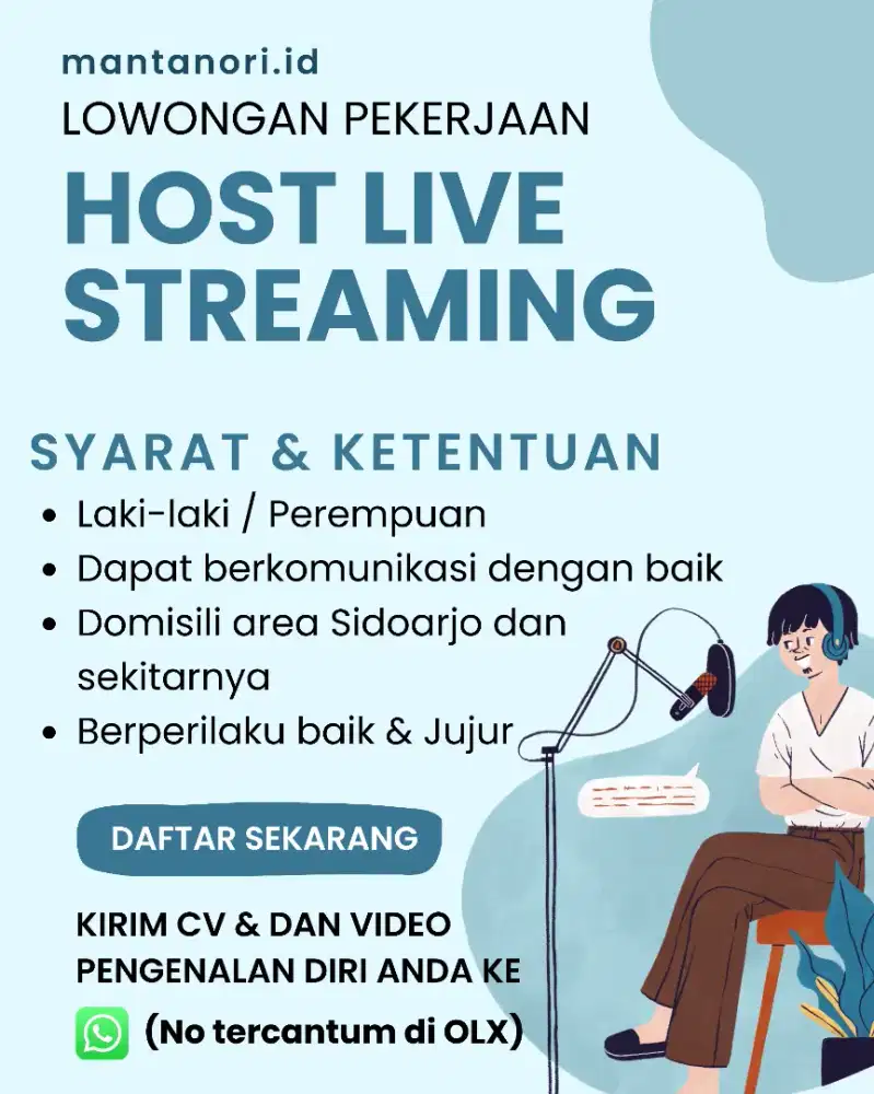 Dibutuhkan segera host livestreaming