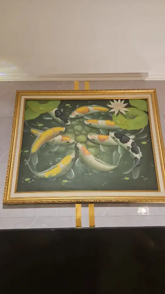 Lukisan Hoki Ikan Koi Fengshui