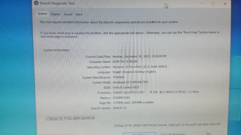 Laptop bekas toshiba