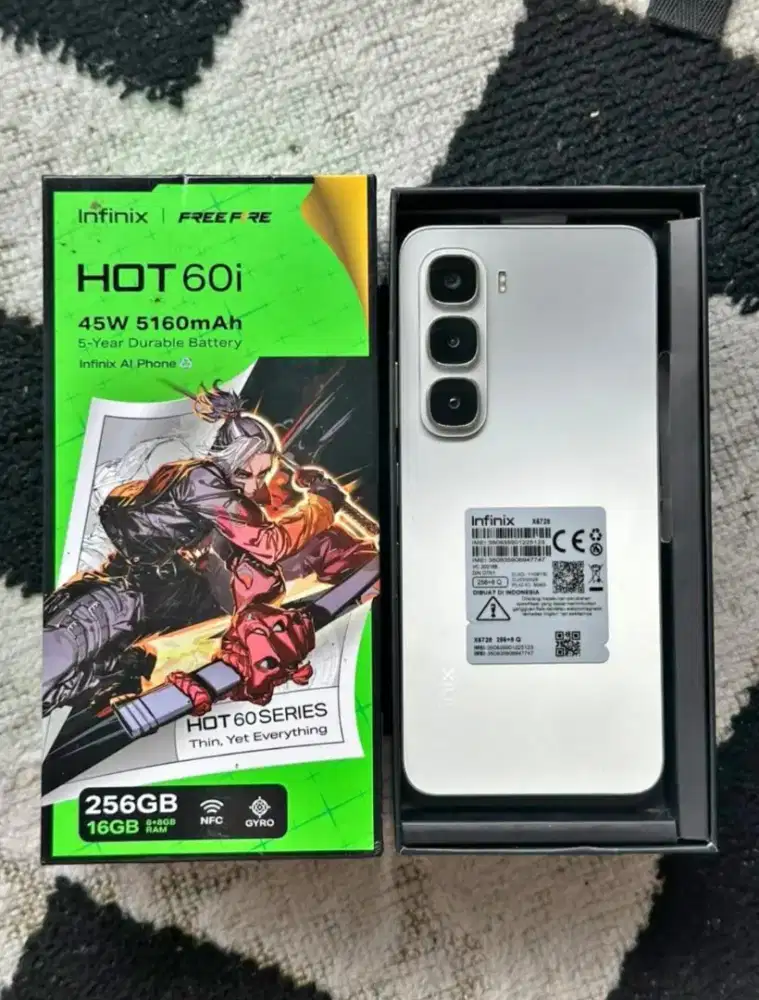 Infinix Hot 60i 16/256 Fullset 45w Tipis Mewah