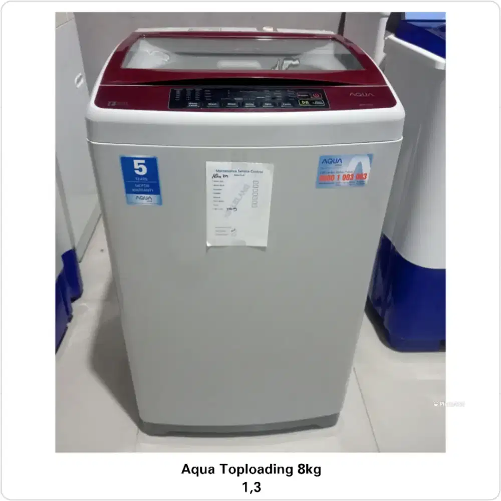 Mesin cuci Top loading Aqua 8kg