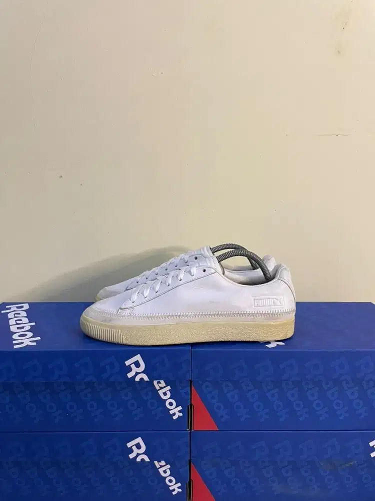 41 - Sepatu Puma Basket Retro Leather White Putih Kulit Bekas Second