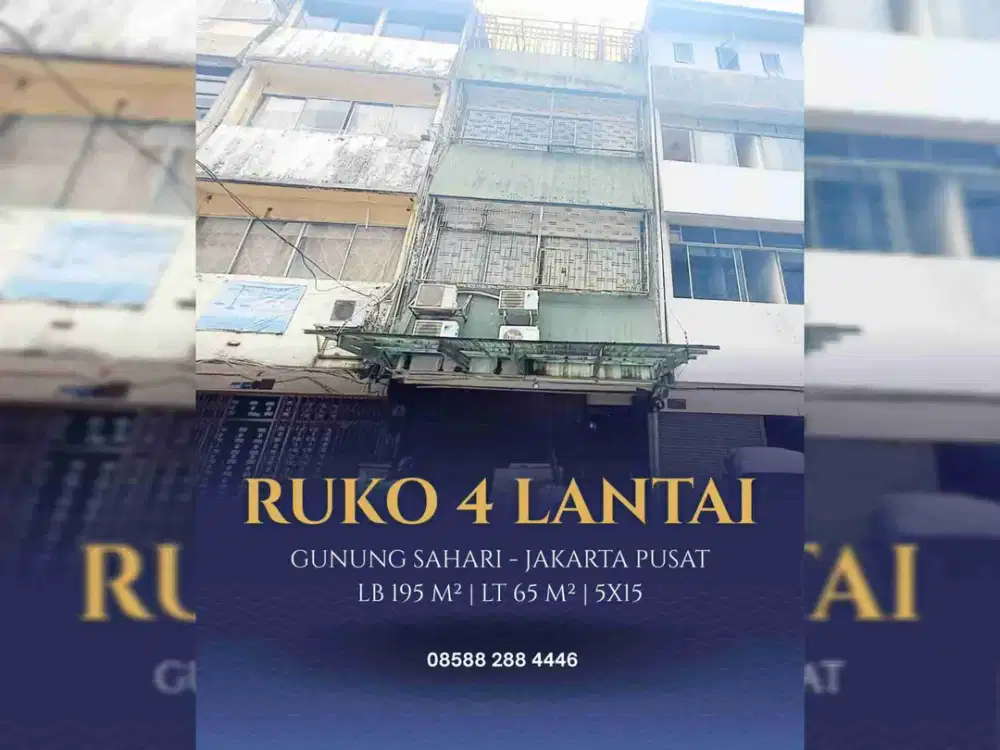 Ruko 4 Lantai Jakarta Pusat Dekat Pasar Senen Mall Krl Busway Toll Golden Trully