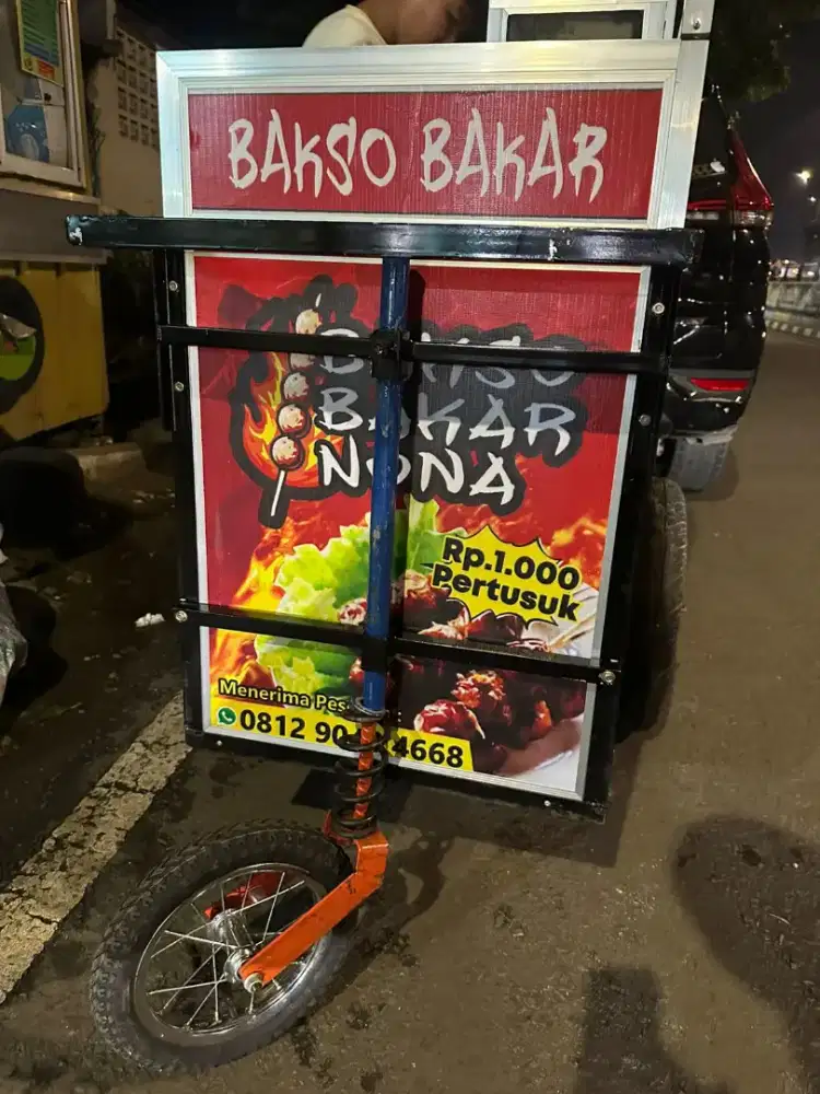Jual gerobak bakso bakar (baru)