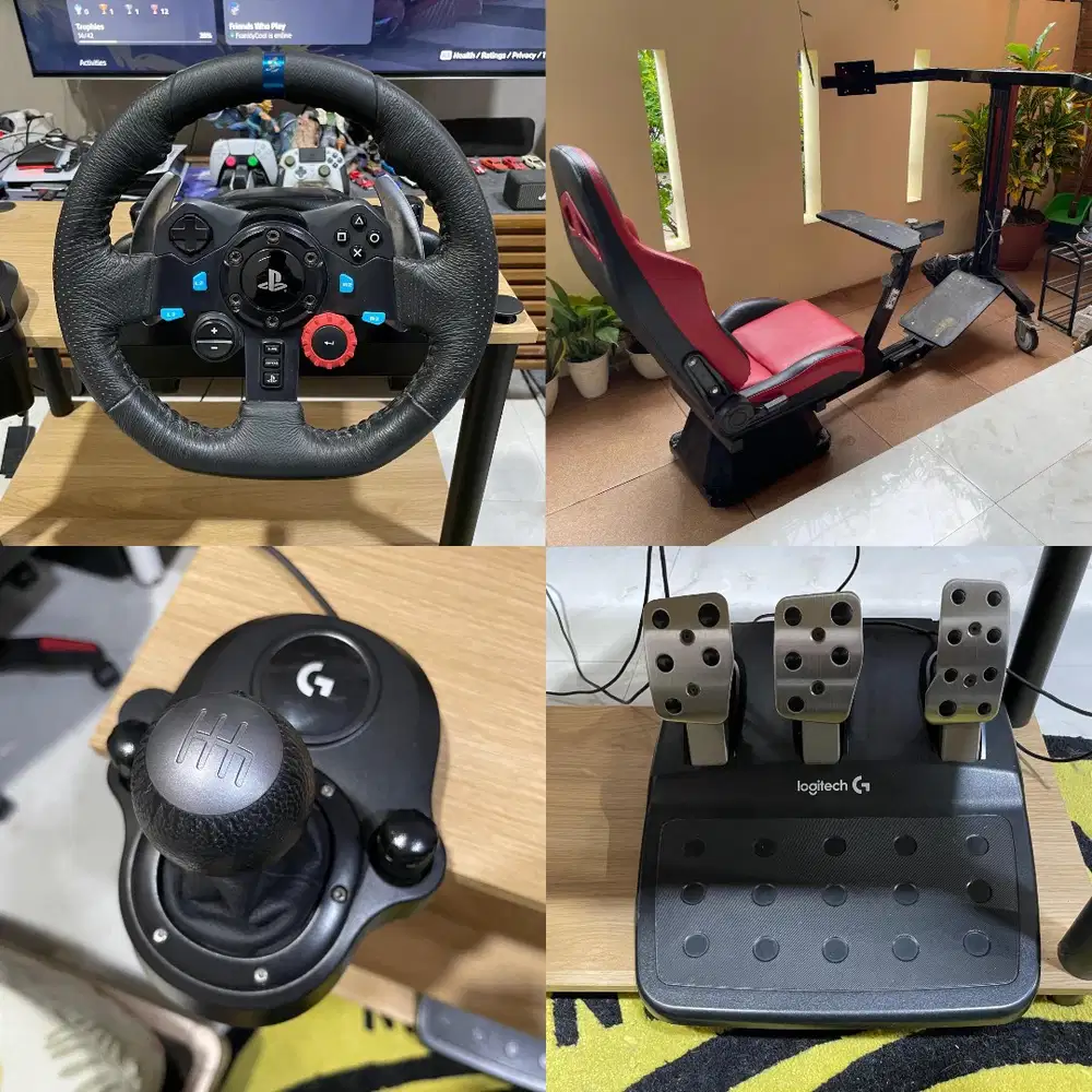 Logitech G29 Steering wheel + shifter + custom stand & seat