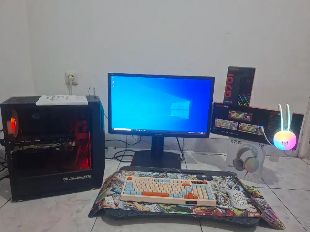 Pc fullset Pc Gaming Core i3 gen 10 Rx 5700 XT no rx 6600 rtx 3060