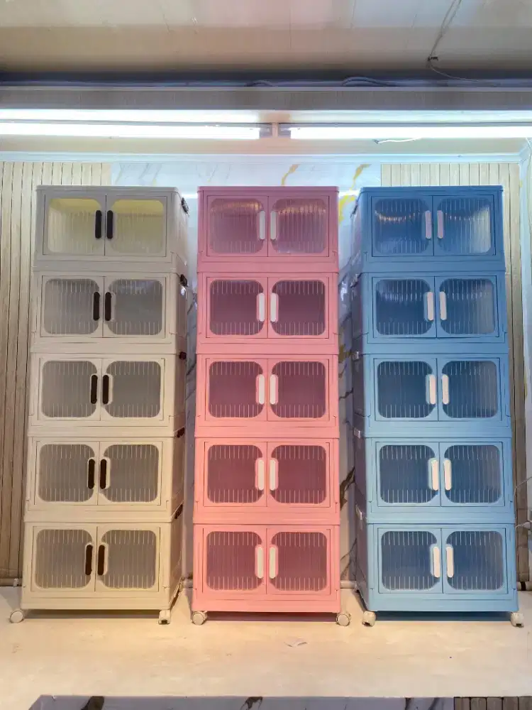 Lemari plastik viral kristal 4 susun